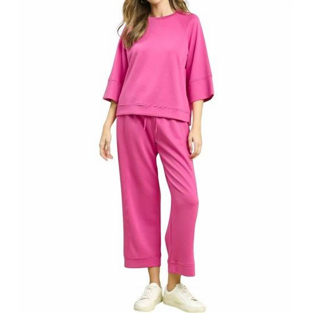 NEW UMGEE luxeknit straight leg pants in pink